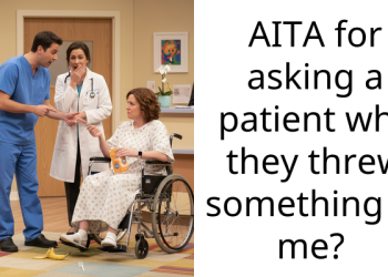 AITA for asking a patient why they threw something at me?