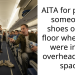 AITA for putting someone’s shoes on the floor when they were in the overhead cabin space