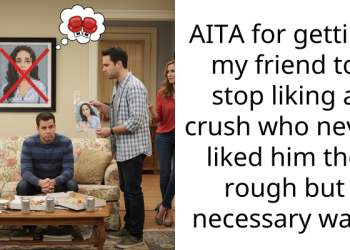 AITA for getting my friend to stop liking a crush who never liked him the rough but necessary way?