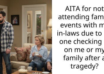 AITA for not attending family events with my in-laws due to no one checking in on me or my family after a tragedy?