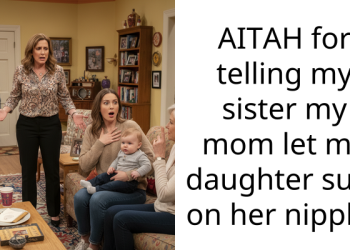 AITAH for telling my sister my mom let my daughter suck on her n***le?
