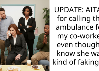 UPDATE: AITAH for calling the ambulance for my co-worker even though I know she was kind of faking it?