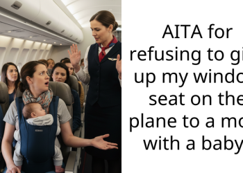 AITA for refusing to give up my window seat on the plane to a mom with a baby?