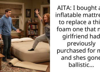 AITA: I bought an inflatable mattress to replace a thin foam one that my girlfriend had previously purchased for me and shes gone ballistic…