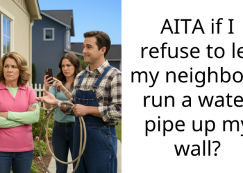 AITA if I refuse to let my neighbour run a water pipe up my wall?