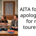 AITA for not apologizing for my tourettes