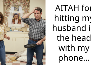 AITAH for hitting my husband in the head with my phone…
