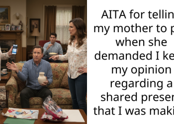 AITA for telling my mother to pay when she demanded I keep my opinion regarding a shared present that I was making