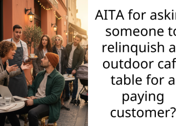 AITA for asking someone to relinquish an outdoor cafe table for a paying customer?