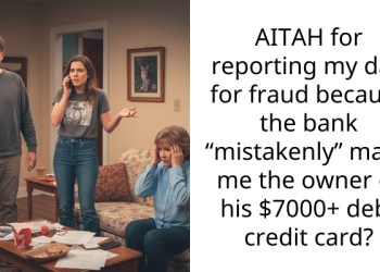 AITAH for reporting my dad for fraud because the bank “mistakenly” made me the owner of his $7000+ debt credit card?