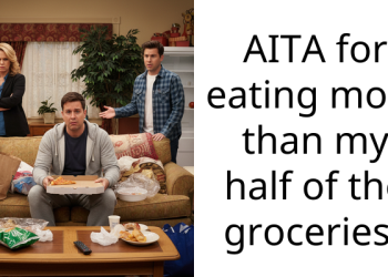 AITA for eating more than my half of the groceries?