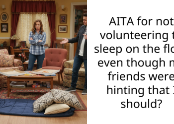 AITA for not volunteering to sleep on the floor even though my friends were hinting that I should?