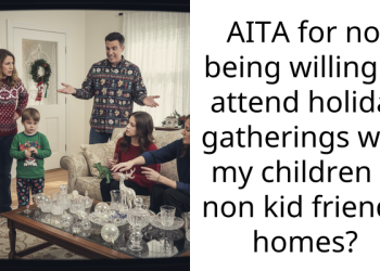 AITA for not being willing to attend holiday gatherings with my children at non kid friendly homes?