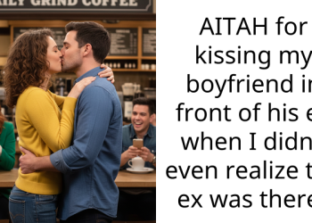 AITAH for kissing my boyfriend in front of his ex when I didn’t even realize the ex was there?