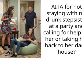 AITA for not staying with my drunk stepsister at a party and calling for help for her or taking her back to her dad’s house?