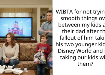 WIBTA for not trying to smooth things over between my kids and their dad after the fallout of him taking his two younger kids to Disney World and not taking our kids with them?