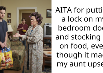AITA for putting a lock on my bedroom door and stocking up on food, even though it made my aunt upset?