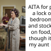 AITA for putting a lock on my bedroom door and stocking up on food, even though it made my aunt upset?
