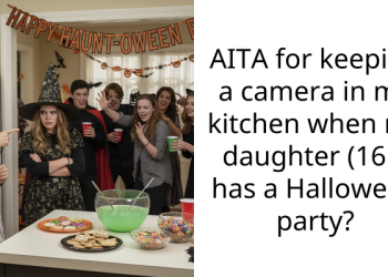 AITA for keeping a camera in my kitchen when my daughter (16F) has a Halloween party?