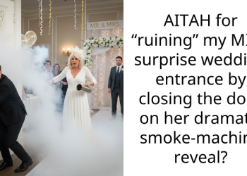 AITAH for “ruining” my MIL’s surprise wedding entrance by closing the door on her dramatic smoke-machine reveal?
