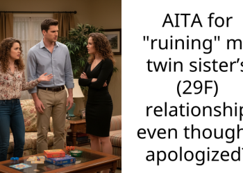 AITA for “ruining” my twin sister’s (29F) relationship even though I apologized?