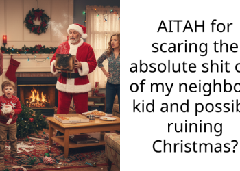 AITAH for scaring the absolute shit out of my neighbor’s kid and possibly ruining Christmas?