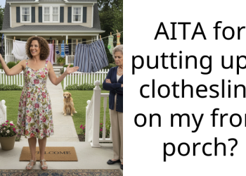 AITA for putting up a clothesline on my front porch?