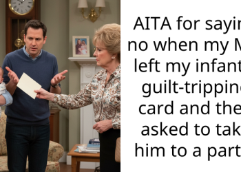 AITA for saying no when my MIL left my infant a guilt-tripping card and then asked to take him to a party?