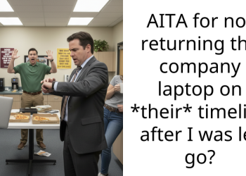 AITA for not returning the company laptop on *their* timeline after I was let go?