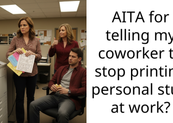 AITA for telling my coworker to stop printing personal stuff at work?