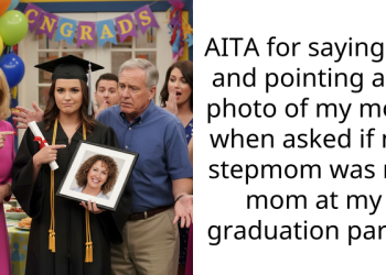 AITA for saying no and pointing at a photo of my mom when asked if my stepmom was my mom at my graduation party?