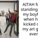 AITAH for not standing up for my boyfriend when he got kicked out of my art gallery event?