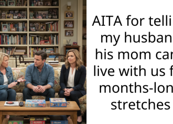 AITA for telling my husband his mom can’t live with us for months-long stretches
