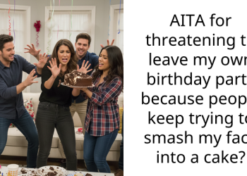 AITA for threatening to leave my own birthday party because people keep trying to smash my face into a cake?