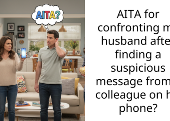 AITA for confronting my husband after finding a sus**cious message from a colleague on his phone?