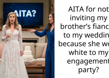 AITA for not inviting my brother’s fiancée to my wedding because she wore white to my engagement party?