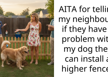 AITA for telling my neighbours if they have a problem with my dog they can install a higher fence?