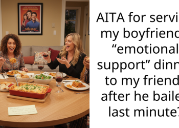 AITA for serving my boyfriend’s “emotional support” dinner to my friends after he bailed last minute?
