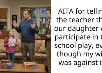 AITA for telling the teacher that our daughter will participate in the school play, even though my wife was against it?