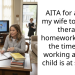 AITA for asking my wife to do her therapy homework during the time I am working and our child is at school?