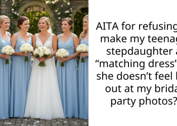 AITA for refusing to make my teenage stepdaughter a “matching dress” so she doesn’t feel left out at my bridal party photos?
