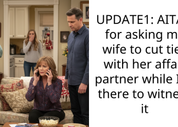 UPDATE1: AITAH for asking my wife to cut ties with her affair partner while I’m there to witness it