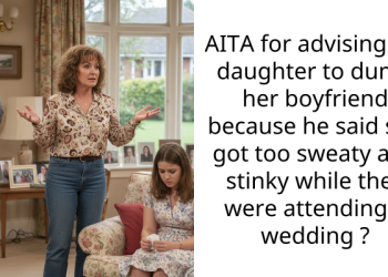 AITA for advising my daughter to dump her boyfriend because he said she got too sweaty and stinky while they were attending a wedding ?