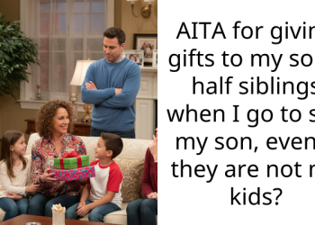 AITA for giving gifts to my son’s half siblings when I go to see my son, even if they are not my kids?