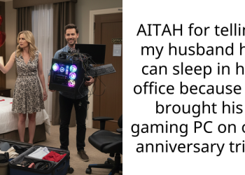 AITAH for telling my husband he can sleep in his office because he brought his gaming PC on our anniversary trip?