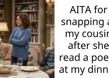 AITA for snapping at my cousin after she read a poem at my dinner