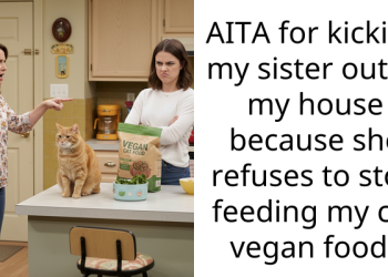 AITA for kicking my sister out of my house because she refuses to stop feeding my cat vegan food?