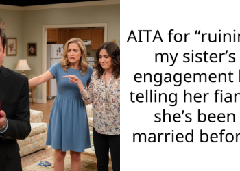 AITA for “ruining” my sister’s engagement by telling her fiancé she’s been married before?