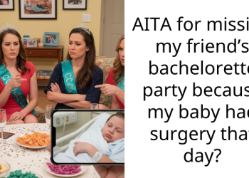 AITA for missing my friend’s bachelorette party because my baby had surgery that day?