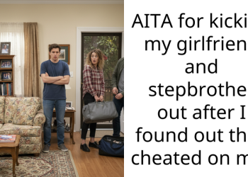 AITA for kicking my girlfriend and stepbrother out after I found out they cheated on me?